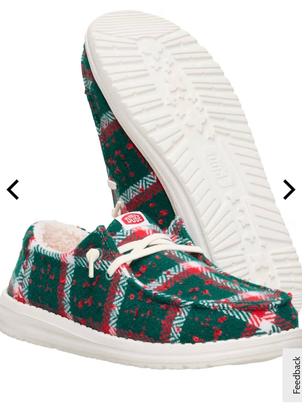 HEYDUDE Wendy Confetti Plaid Cozy Casual Shoes for Ladies